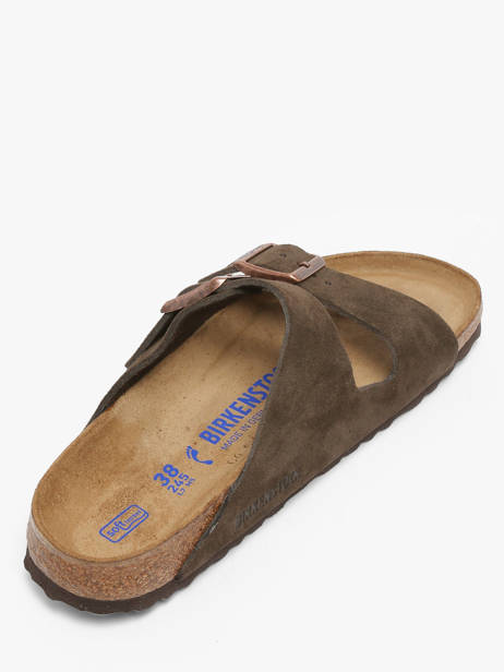 Slippers In Leather Birkenstock Brown women 951313 other view 2