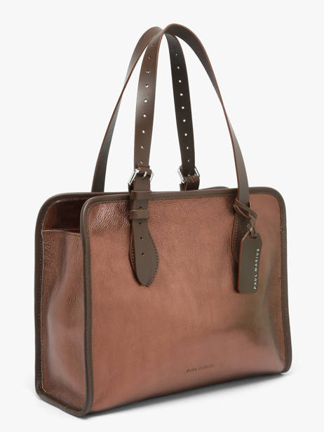 Sac Porté épaule Vintage Cuir Paul marius Marron vintage CABAS vue secondaire 1