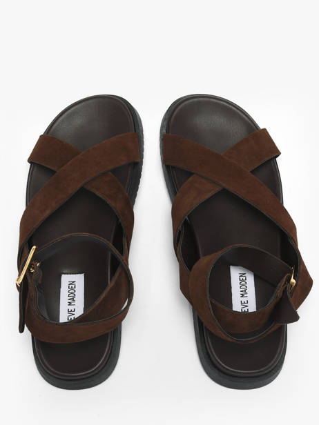 Sandals In Leather Steve madden Green women 11004935 other view 2