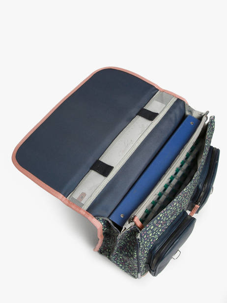 Wheeled Schoolbag 2 Compartments Cameleon Blue vintage fantasy PBVGCA38 other view 3