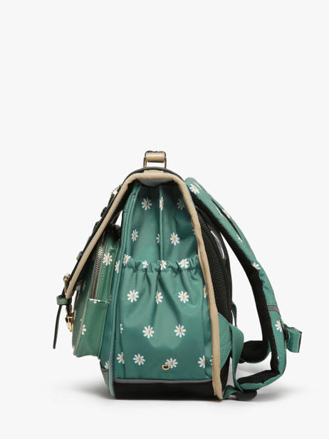 Wheeled Schoolbag 2 Compartments Cameleon Green vintage fantasy PBVGCA38 other view 2