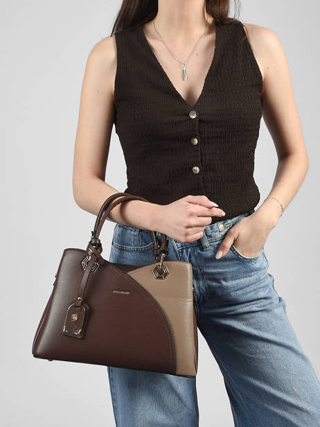 Satchel Saffiano Gallantry Brown saffiano M9431 other view 1