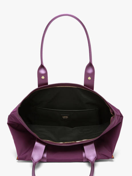 Medium Mistral Rollable Tote Bag Nylon And Leather Lancel Violet mistral A13995 other view 4