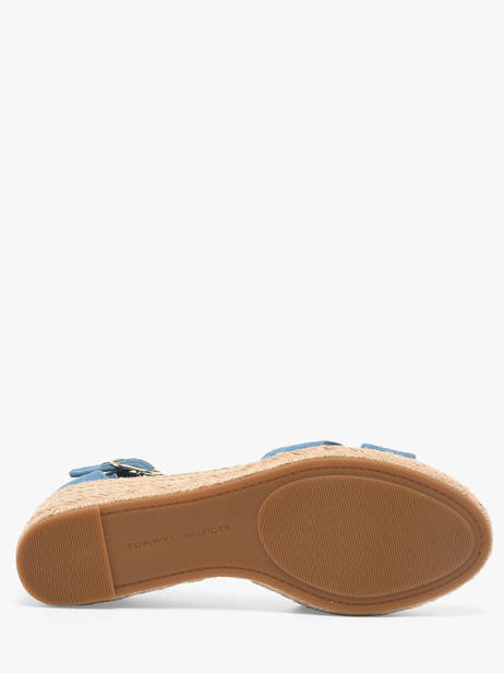 Sandals In Leather Tommy hilfiger Blue women 9332CZQ other view 4