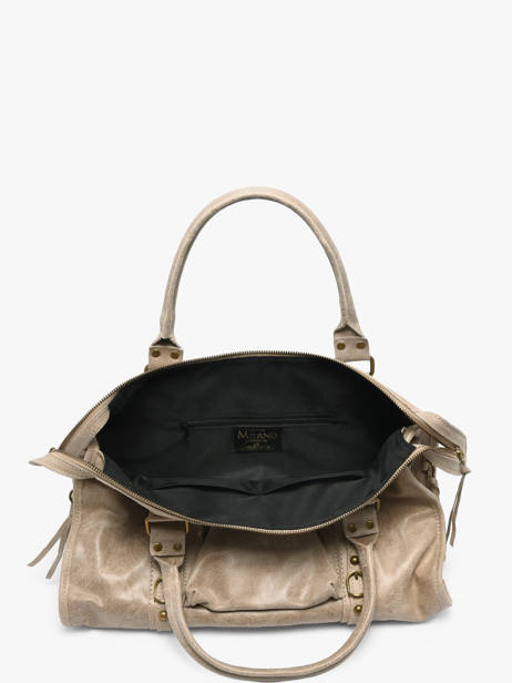 Sac Porté épaule A4 Spazzolato Cuir Milano Beige spazzolato SP24095 vue secondaire 3
