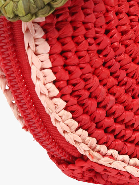 Bijou De Sac Fruit Raphia Le voyage en panier Rouge l'atelier du crochet AM830 vue secondaire 1