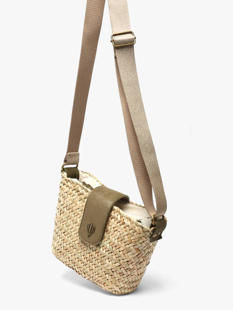 Sac Bandoulière Estival Raphia Le voyage en panier Vert estival PM944 vue secondaire 2