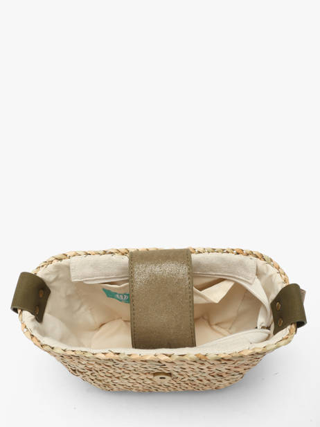 Sac Bandoulière Estival Raphia Le voyage en panier Vert estival PM944 vue secondaire 3