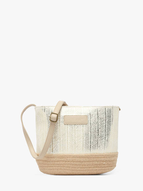 Sac Bandoulière Irisé Le voyage en panier Blanc guimauve PM289 vue secondaire 1