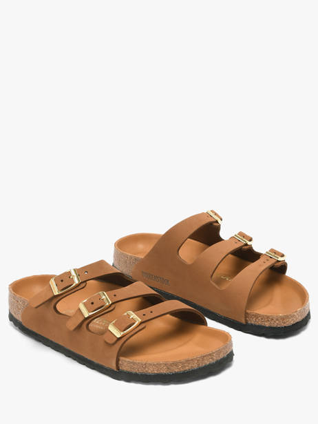 Slippers In Leather Birkenstock Brown women 1031867 other view 1