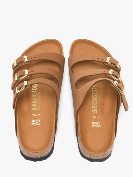 Slippers In Leather Birkenstock Brown women 1031867 other view 3