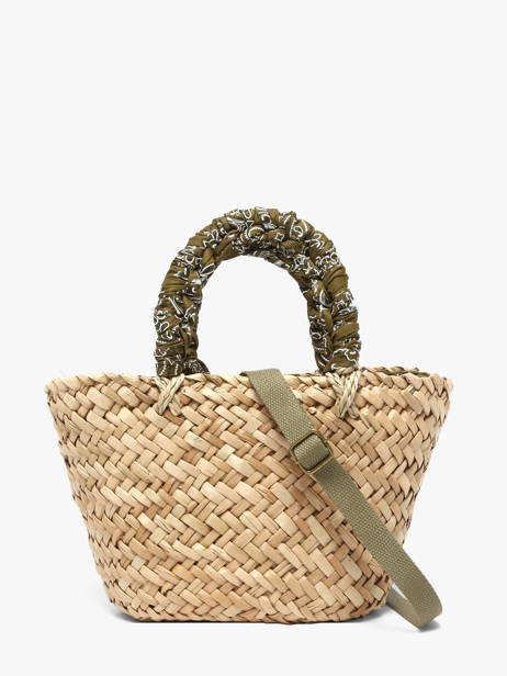 Satchel Bandana Straw Le voyage en panier Green bandana PM968 other view 3