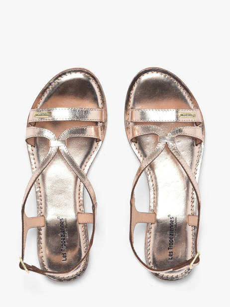 Flip Flops Hamoon In Leather Les tropeziennes Gold women HAMOON other view 3
