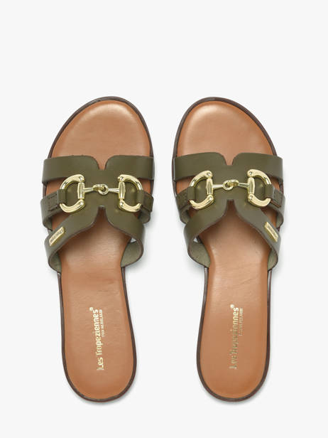 Slippers Hamia In Leather Les tropeziennes Green women HAMIA other view 3