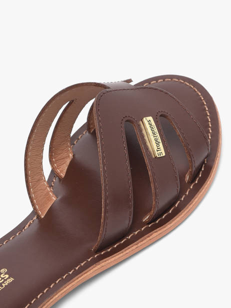 Slippers Damia In Leather Les tropeziennes Brown women DAMIA other view 2