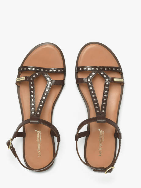 Flip Flops In Leather Les tropeziennes Brown women HELECTRA other view 3