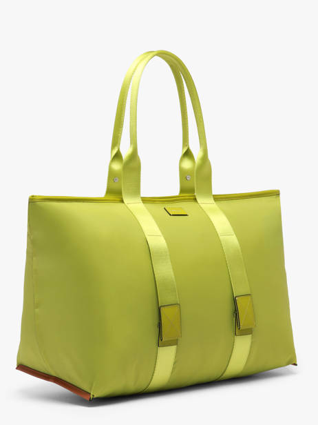 Large Tote Bag Mistral Rollable Nylon And Leather Lancel Green mistral A13996 other view 2