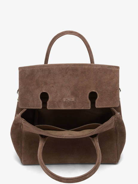Suede Leather Clara Handbag Nathan baume Brown nathan 2S other view 4