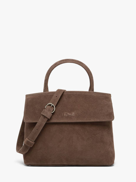 Suede Leather Clarita Crossbody Bag Nathan baume Brown nathan 18S