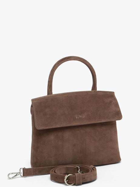 Suede Leather Clarita Crossbody Bag Nathan baume Brown nathan 18S other view 1