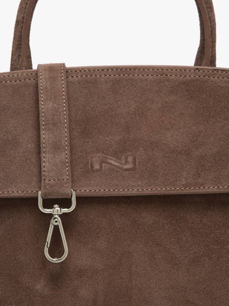 Suede Leather Clarita Crossbody Bag Nathan baume Brown nathan 18S other view 2