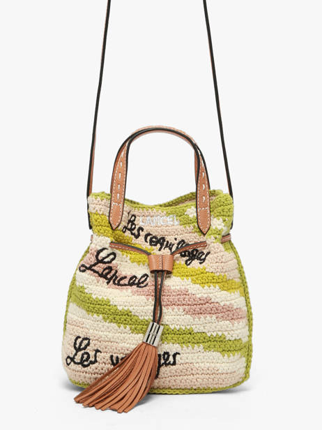 Small Bucket Bag Lancel Plage Crocheted Lancel Green summer capsule A14004 other view 1