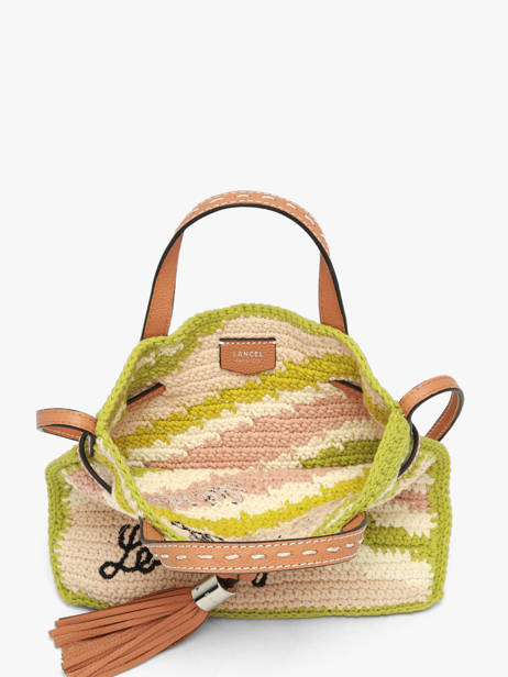 Small Bucket Bag Lancel Plage Crocheted Lancel Green summer capsule A14004 other view 3