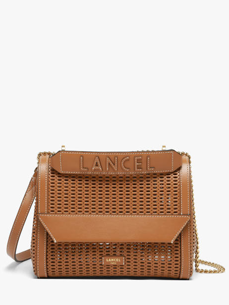 Medium Leather Ninon Ajouré Crossbody Bag Lancel Brown ninon A14009