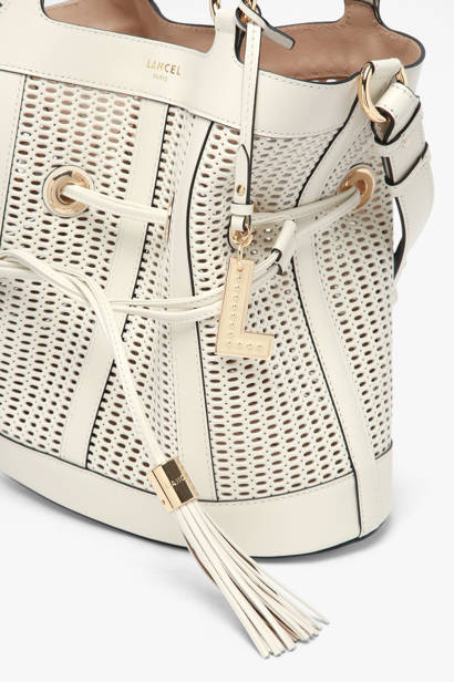 Medium Leather Premier Flirt Ajouré Bucket Bag Lancel White premier flirt A14010 other view 3