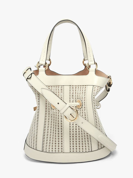 Medium Leather Premier Flirt Ajouré Bucket Bag Lancel White premier flirt A14010 other view 5