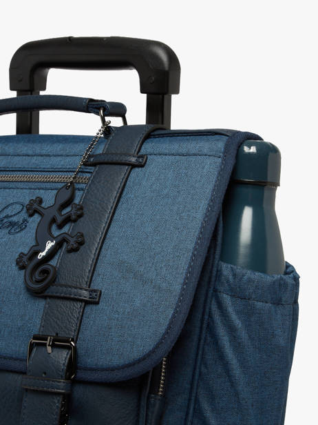 Wheeled Schoolbag 2 Compartments Vintage Color Cameleon Blue vintage color CR38 other view 5