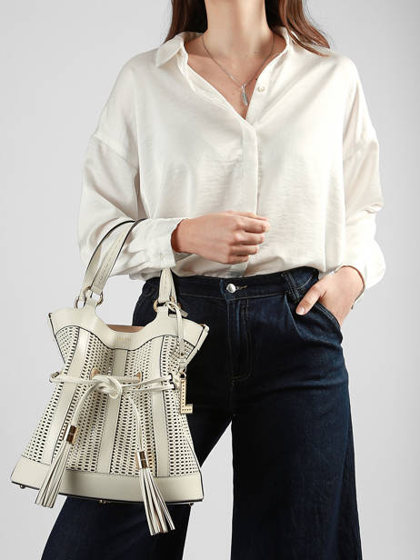 Medium Leather Premier Flirt Ajouré Bucket Bag Lancel White premier flirt A14010 other view 1
