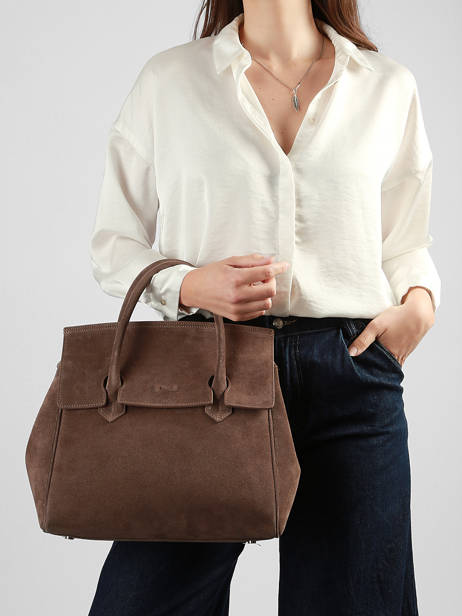 Suede Leather Clara Handbag Nathan baume Brown nathan 2S other view 1