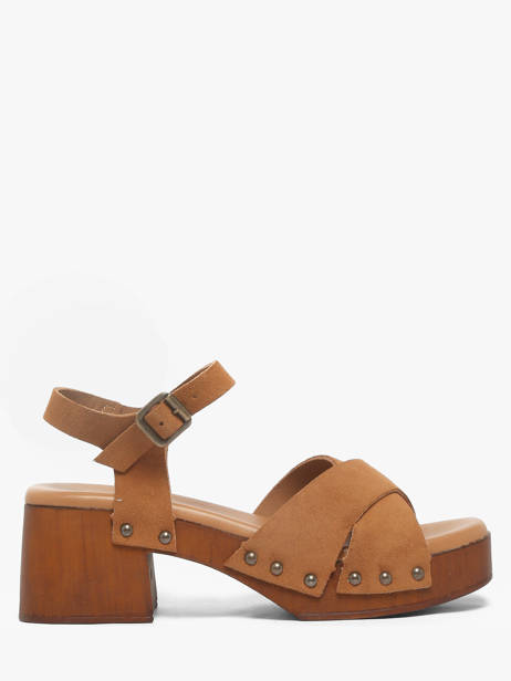 Heeled Sandals In Leather Semerdjian Brown accessoires MICOL