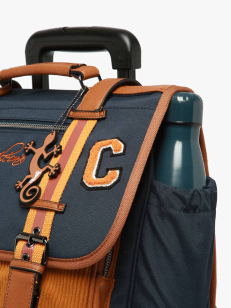 Wheeled Schoolbag 2 Compartments Cameleon Blue vintage urban CR38 other view 7
