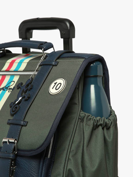 3-compartment Wheeled Satchel Vintage Urban Cameleon Green vintage urban CR41 other view 5