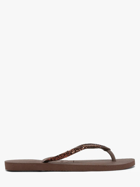 Slim Glitter Ii Flip Flops Havaianas Brown women 4146975F other view 1