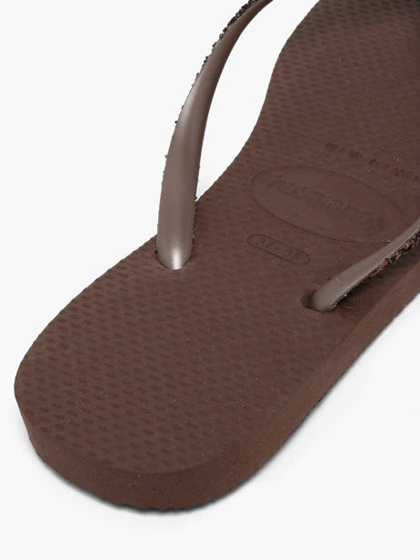 Slim Glitter Ii Flip Flops Havaianas Brown women 4146975F other view 3