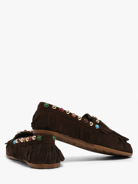 Mocassins En Cuir Inuovo Marron women 29015SMN vue secondaire 2