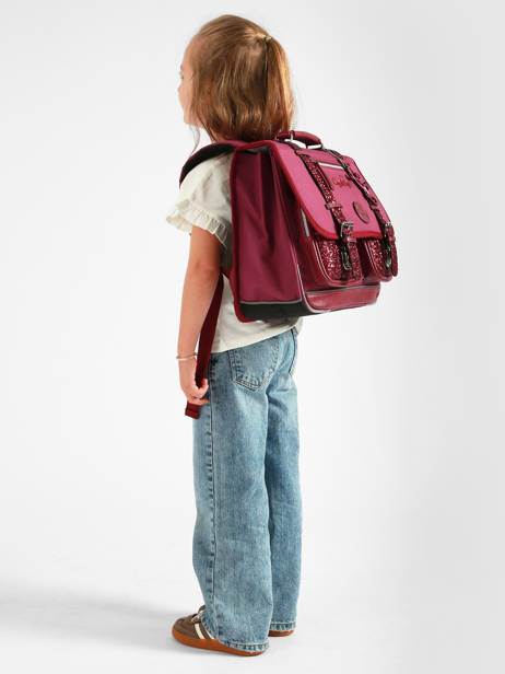 Satchel For Kids 2 Compartments Cameleon Violet vintage fantasy CA38 other view 1