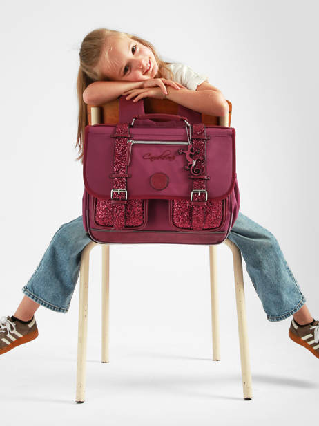 Satchel For Kids 2 Compartments Cameleon Violet vintage fantasy CA38 other view 2