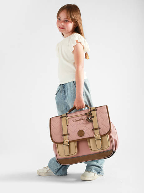 Satchel For Kids 3 Compartments Cameleon Brown vintage fantasy CA41 other view 2