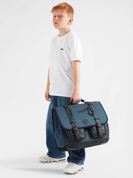 Satchel 3 Compartments Cameleon Blue vintage color VIC-CA41 other view 2