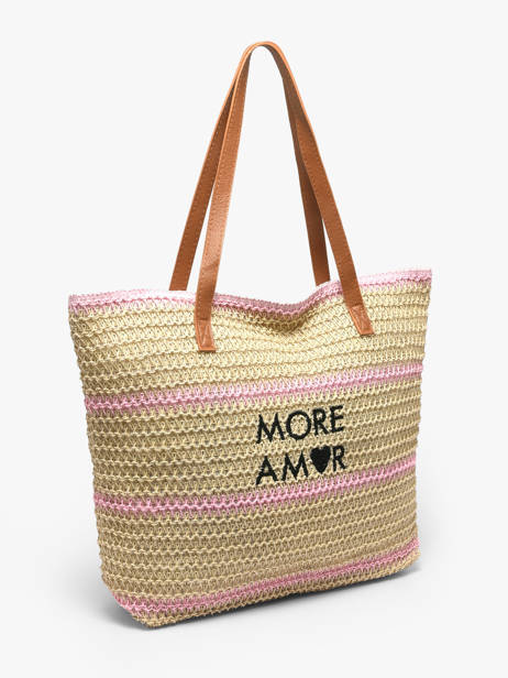 Shoulder Bag Plage Straw Gerard pasquier Pink plage P26031 other view 2
