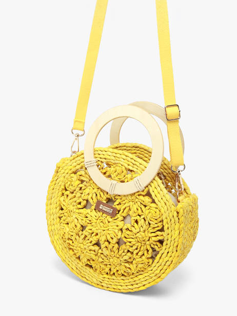 Sac Bandoulière Mediterranee Papier Les tropeziennes Jaune mediterranee TZ03 vue secondaire 1