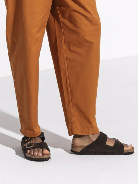 Slippers Arizona In Leather Birkenstock Brown men 951311 other view 1