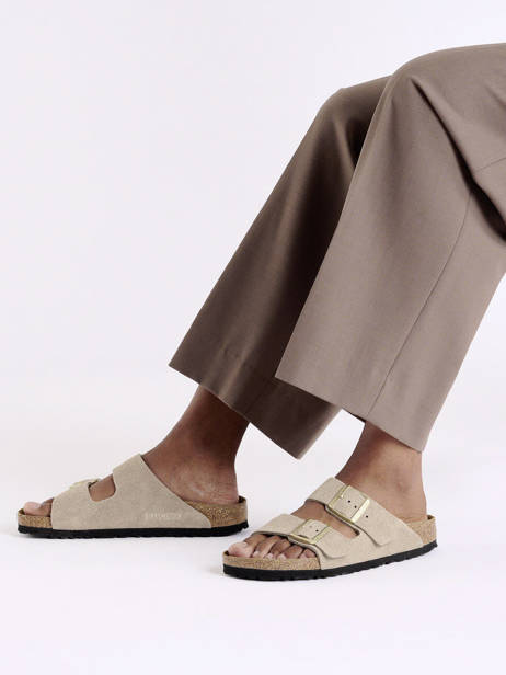 Mules Arizona En Cuir Birkenstock Beige women 1029260 vue secondaire 1
