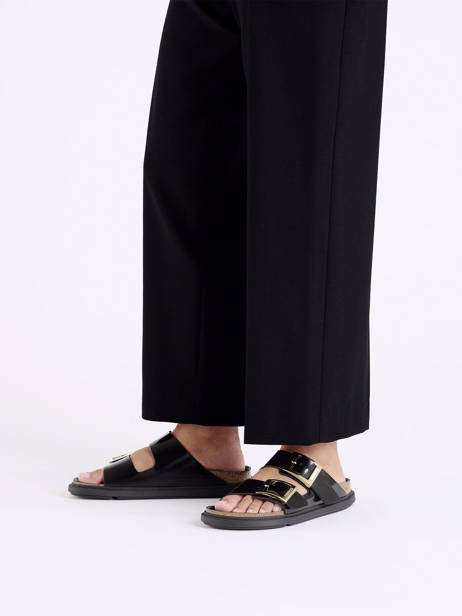 Mules Arizona Droplet En Cuir Birkenstock Noir women 1029353 vue secondaire 1