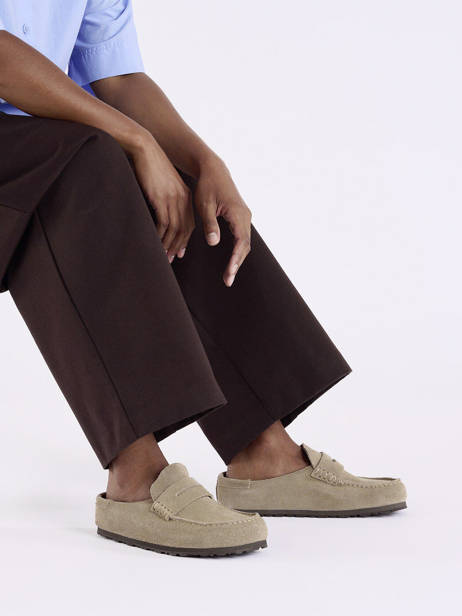 Moccasins Naples In Leather Birkenstock Beige men 1029675 other view 1
