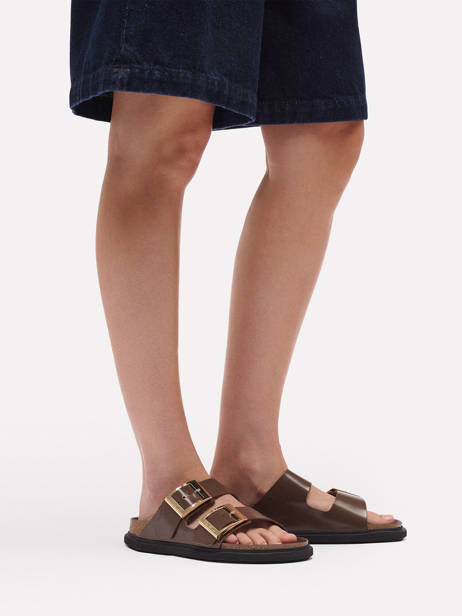Mules Arizona Droplet En Cuir Birkenstock Marron women 1031910 vue secondaire 1